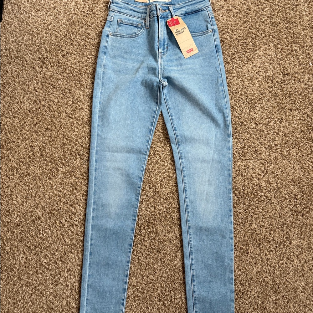 Levi's Women's Sky Blue Skinny Co 721 High Rise Skinny 24W 30 L nwt